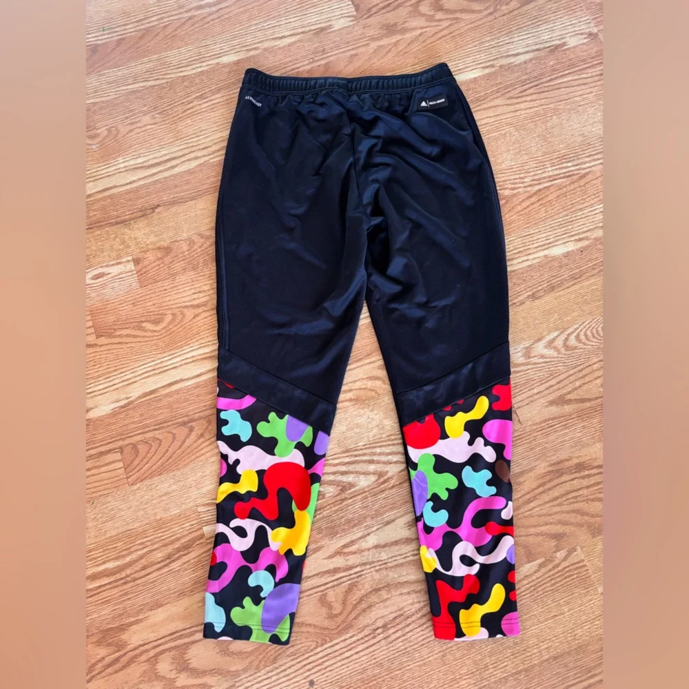 Adidas x Rich Mnisi Track Pants Black Multicolor Rainbow Camo Panels Men Size M